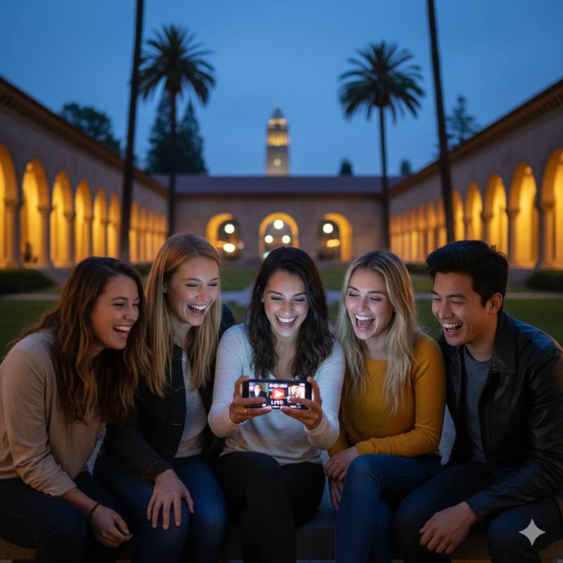 A group meeting in person at Stanford University